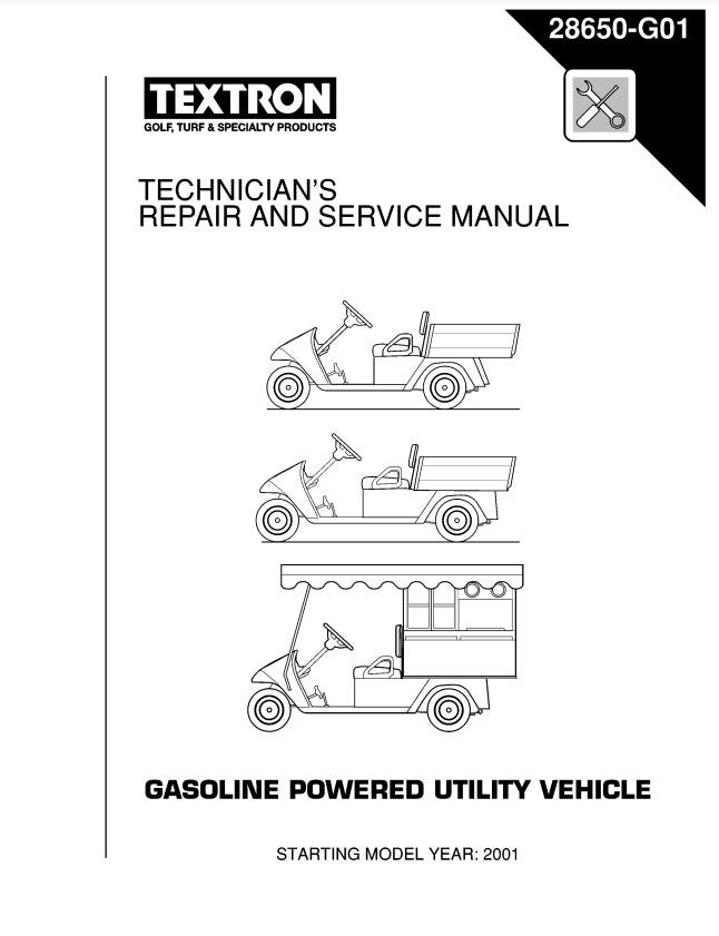 Repair/Service Manual 2001-03 E-Z-GO Gas WH, Ind