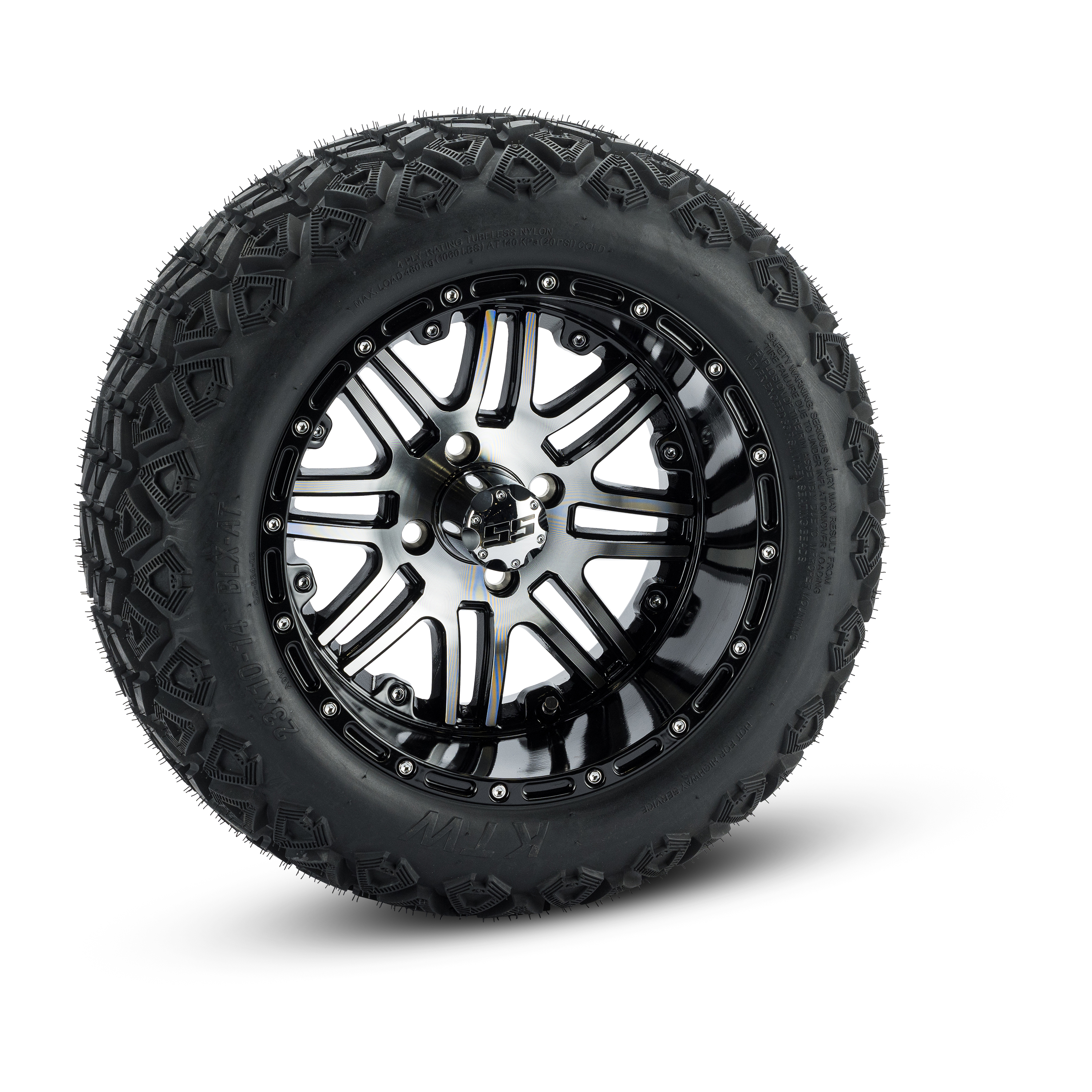 23 X 10-R14 PMX Tire with Megastar Wheel (Gloss Black/Machined